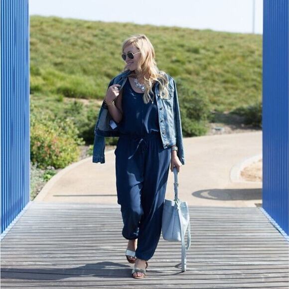 CAbi Pants - Cabi French Navy Jumpsuit S Minimal Simple Coastal Modern Boardroom